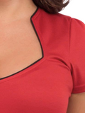 Sophia Top - Red Piped