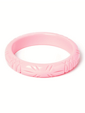 Midi Baby Pink Heavy Carve Bangle - Duchess