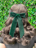 Harriet Bow Barrette - Forest Green