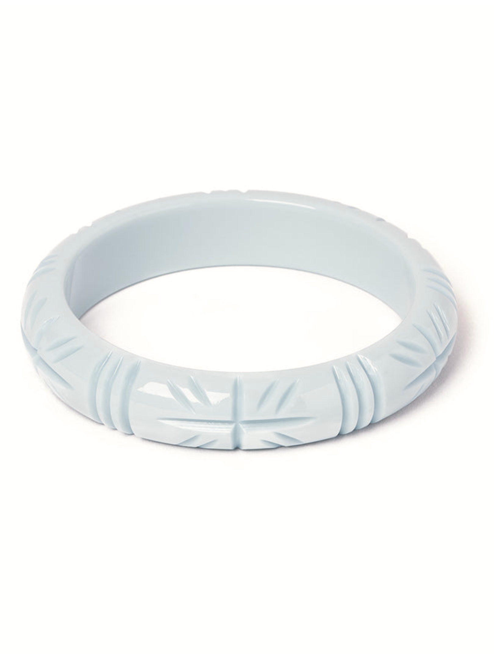 Midi Powder Blue Heavy Carve Bangle - Duchess