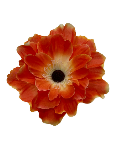 Beach Rose Hair Flower - Tangerine