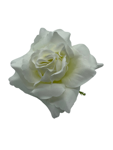 Velvet Rose Hair Flower - White
