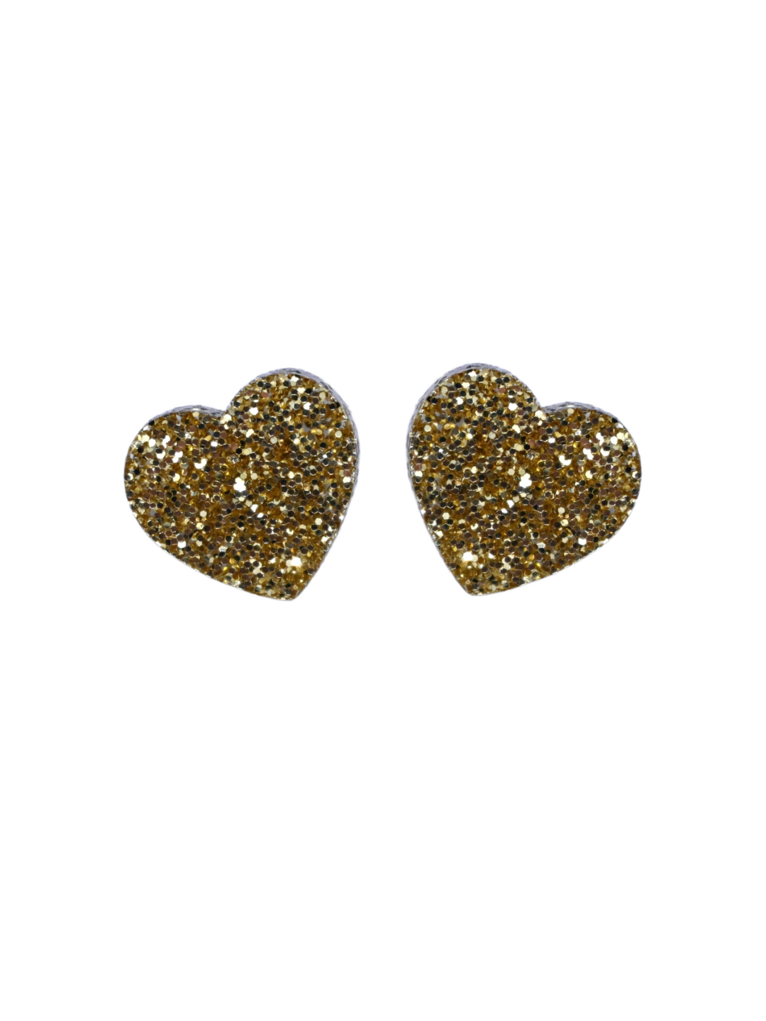 Sweetheart Studs - Gold Glitter