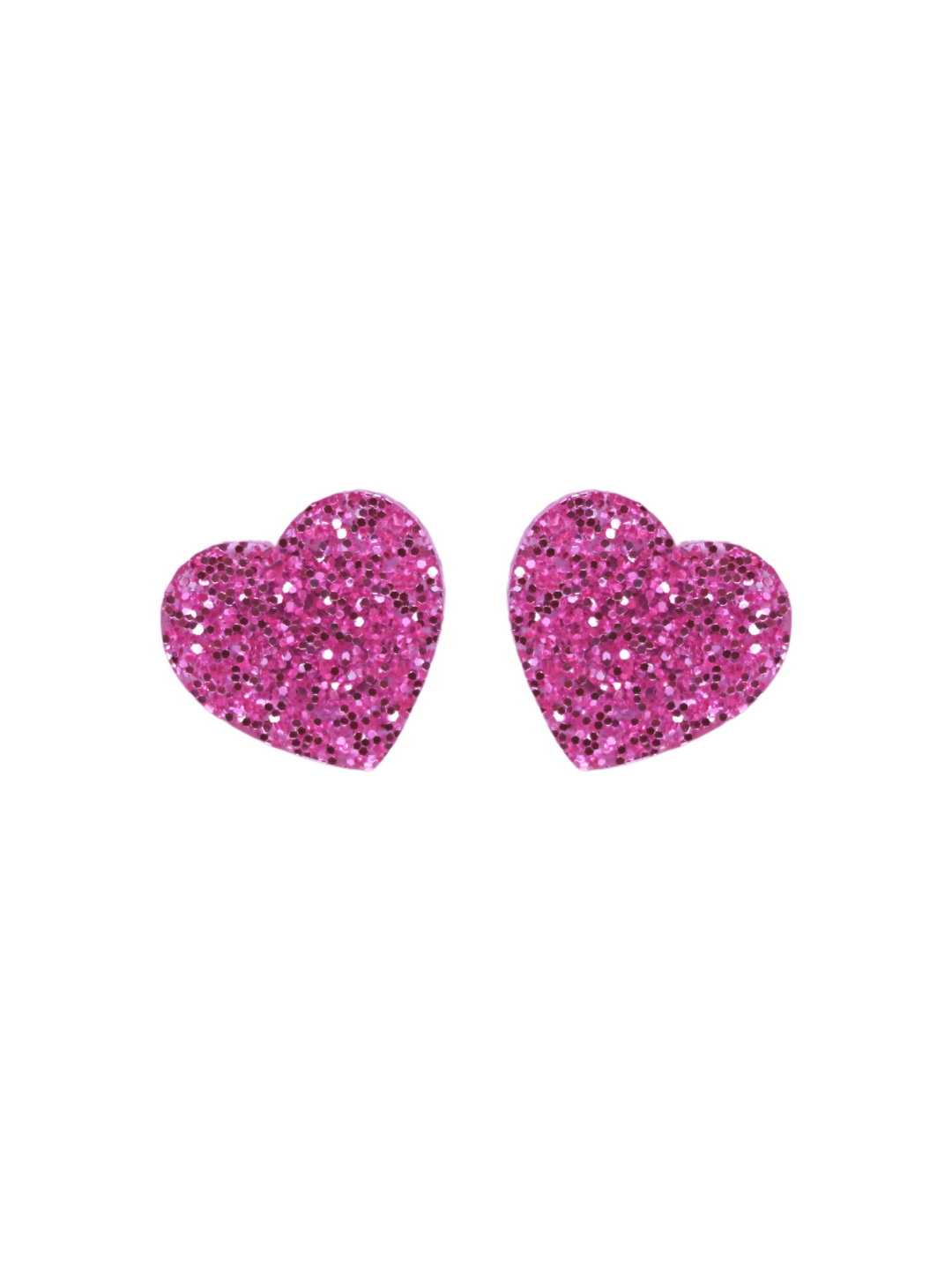 Sweetheart Studs - Pink Glitter