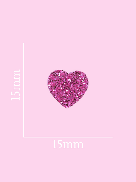 Sweetheart Studs - Pink Glitter