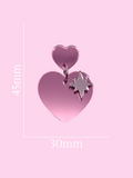 Sparkle Heart Earrings - Cherry Blossom