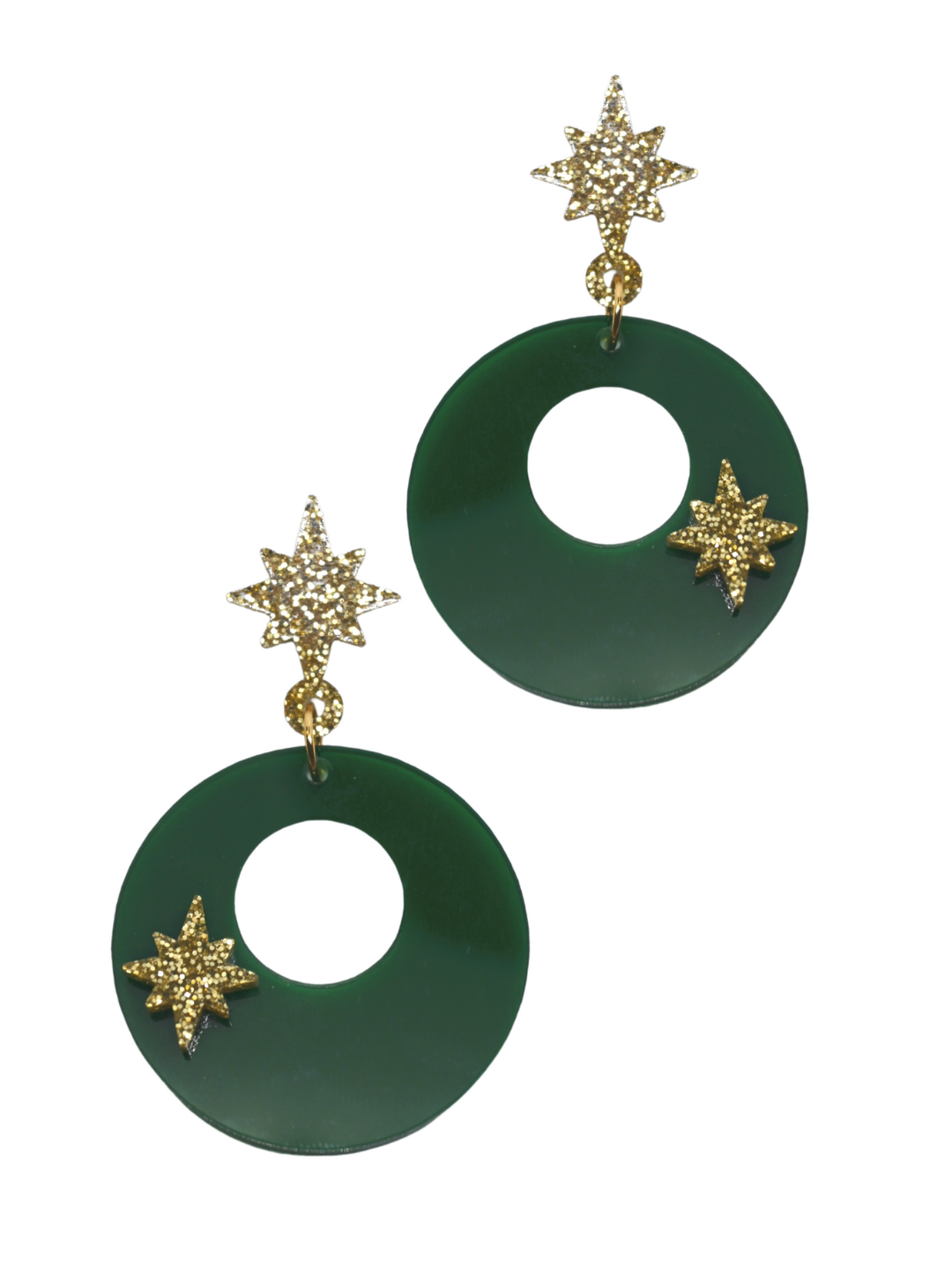 Bauble Hoop Earrings - Green