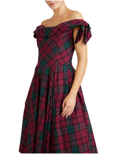 Tilly Prom Swing Berry Tartan That Shop