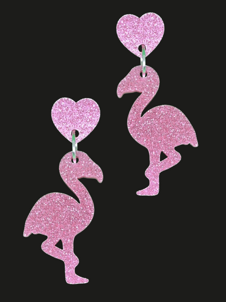 Flamingo Love Drop Earrings