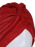 Raina Metallic Turban - Red