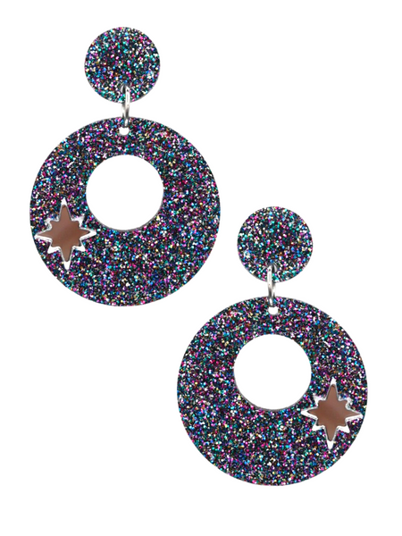 Cosmic Hoop Earrings - Galaxy