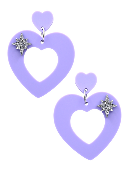 Valentine Hoop Earrings - Pastel Purple
