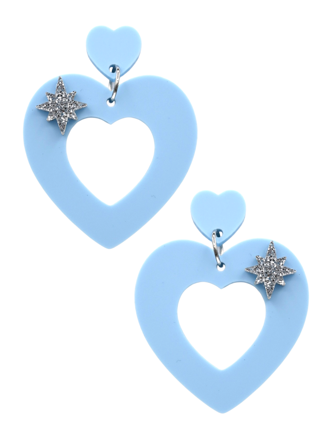 Valentine Hoop Earrings - Pastel Blue