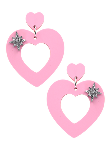 Valentine Hoop Earrings - Pastel Pink