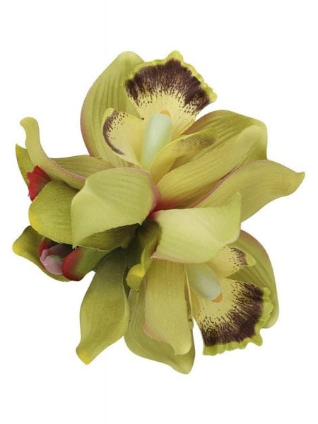 Aaliyah Orchid Hair Flower - Lime