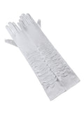 Ellie Satin Elbow Gloves - White